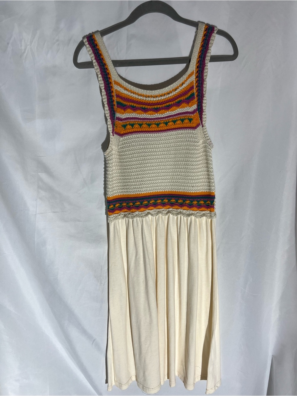 Girls COLORFUL PLANET Cream Crochet Boho Midi Dress
